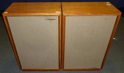 Lot 1171 - A Large Pair of Teak Cased Tannoy Speakers, type HPD/385/8, serial no.205082, inspected...