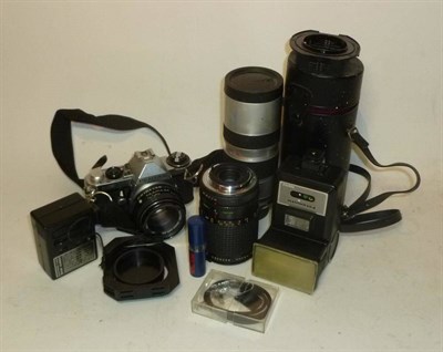 Lot 1204 - Cameras and Accessories, including a Nexelle TLR, Coronet 3D Binocular camera, Pentax ME-Super,...