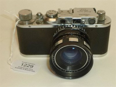 Lot 1229 - A Leica II Chrome Camera No.115666, circa 1934, with Corfield Lumax f2.4/50mm lens No.3205157