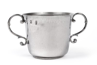 Lot 407 - A Queen Anne Silver Porringer, Daniel Sleamaker, London 1705, the plain circular body with two...