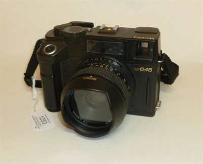 Lot 1253 - A Bronica RF645 Medium Format Rangefinder Camera, serial number 0000714, with Zenzanon  f4/65mm...