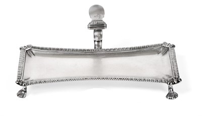 Lot 410 - A George III Silver Snuffer Stand, Ebenezer Coker, London 1768, rectangular with incurved...