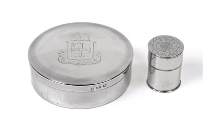 Lot 412 - A Late 17th Century Silver Counter Box, maker's mark FC, of typical cylindrical form, the cover...