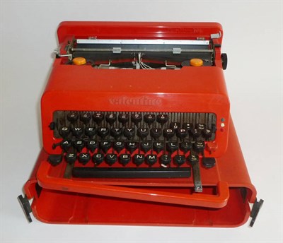 Lot 1009 - An Olivetti 'Valentine' Red Plastic Portable Typewriter by Giovanni Pintori, in its original...