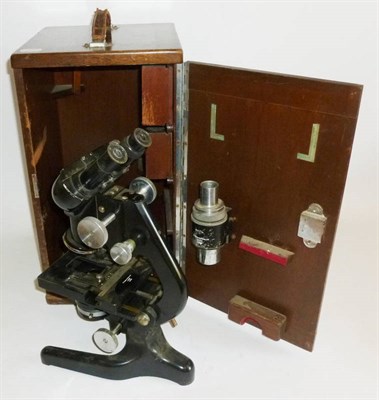 Lot 1023 - A Black Enamelled Bactil Binocular Compound Microscope by W.Watson & Sons, London, serial...