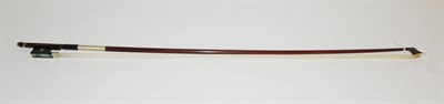 Lot 1077 - A 19th Century French Nickel Mounted Violin Bow, circle of Francois Peccatte, no stamp, the...