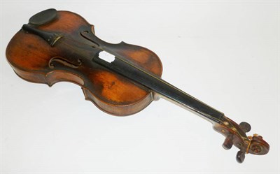 Lot 1082 - An Early 19th Century Tyrolean Violin, no label, with 354mm two piece back, rosewood tuning...