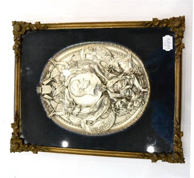 Lot 421 - A 19th Century Electrotype Plaque, the centre displaying a portrait of Wellington - Arthur...