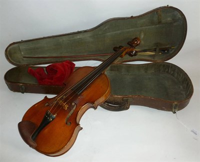 Lot 1083 - A 19th Century German Violin, labelled 'Gaspard Duiffo Pruggard, bononiensis anno 1510', the...