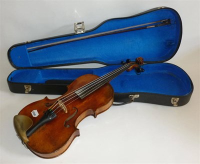 Lot 1086 - A 19th Century German Violin, labelled 'Antonius Stradivarius Cremonensis Faciebat Anno 1781', with
