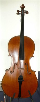 Lot 1104 - A 19th Century German Violoncello, no label, with 755mm two piece back, rosewood tuning pegs,...