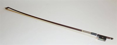 Lot 1110 - A 20th Century Silver Mounted Carbon Fibre Viola Bow by R.V.Bennigsen, stamped 'R.V.Bennigsen', the