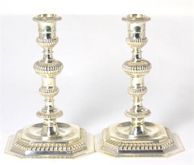 Lot 424 - A Pair of Modern Cast Silver Candlesticks, C J Vander Ltd, London 1964, in the George II style with