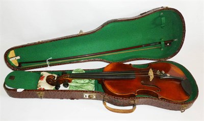 Lot 1114 - A 19th Century Violin, possibly French, labelled 'Antonius Stradivarius Cremonensis Faciebat...