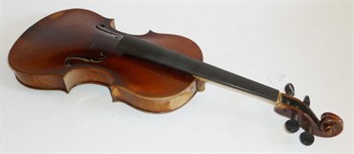 Lot 1118 - A Late 19th Century German Violin, labelled 'Nicolaus Amati Deutiche Arbeit 1886', with a 360mm two