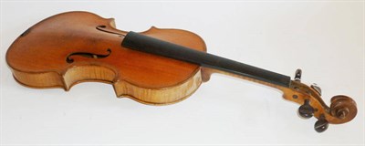 Lot 1120 - A 19th Century Violin, probably English, no label, with a 357mm two piece back, rosewood tuning...