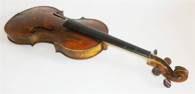 Lot 1121 - An 18th Century Violin, possibly Tyrolean, no label, with 362mm two piece back, the original...