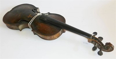 Lot 1125 - An Early 19th Century German Violin, labelled 'Nickolas ... Amarti Cremonensis 1701', with...