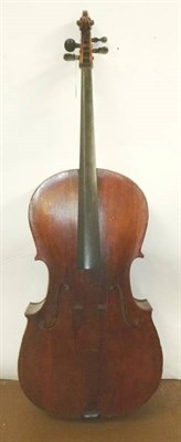 Lot 1130 - An Early 19th Century German Violoncello, with repair label of  'A.E Fischer Bremen 1896', with...