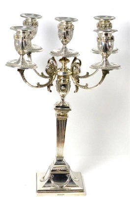 Lot 426 - A Victorian Silver Candelabrum, Walker &amp; Hall, Sheffield 1899,  in the Neo Classical style with