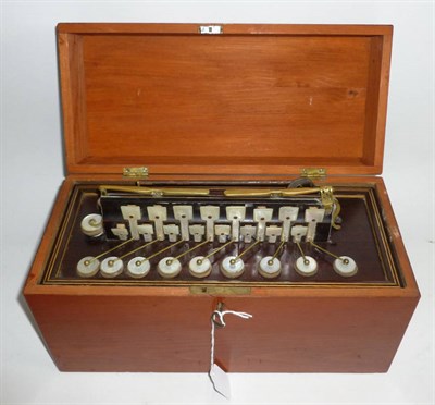 Lot 1144 - An Inlaid Rosewood Flutina, with mother of pearl keys and brass fittings, decorative six-fold...