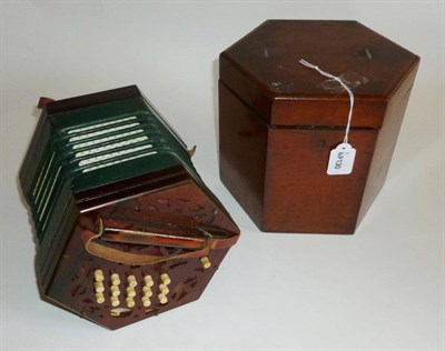 Lot 1149 - A Lachenal  & Co 30-Key Anglo System Concertina, the fretwork rosewood ends set with label 'C...