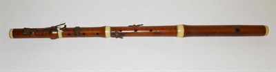 Lot 1152 - A 19th Century Boxwood Flute, no makers name, with ivory collars and brass keys