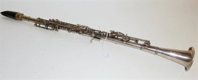 Lot 1164 - A Silver Plated American 'Pioneer' Clarinet, serial number AE6462, with plastic mouthpiece