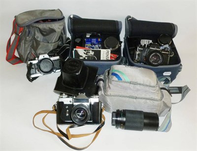 Lot 1209 - A Collection of Camera and Accessories, including a Zeiss Contaflex, Pentaflex SL, Braun...