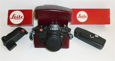 Lot 1222 - A Leica R3 Electronic Camera No.1460609, black Portugal model, with Summicron-R 50mm f/2 lens...