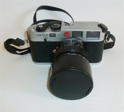 Lot 1225 - A Leica M6 Camera No.1756907, in chrome, with a Summicron-M 90mm f/2 lens Nr.3209912, in a stitched