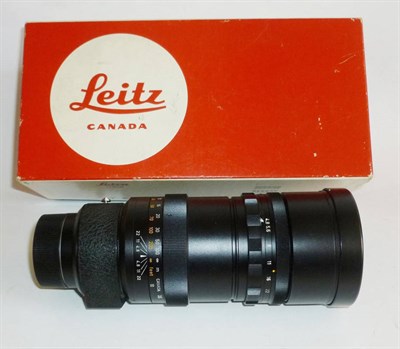 Lot 1226 - A Leica Telyt 280mm f/4.8 Lens No.2757685, black lens with bayonet mount, lens covers, in...