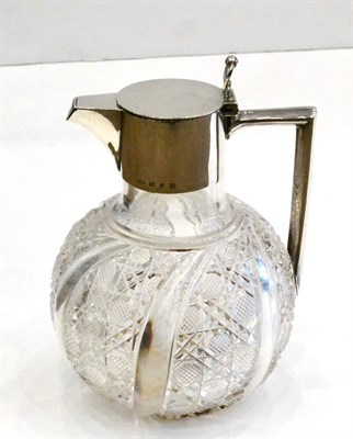 Lot 441 - A Victorian Silver Mounted Claret Jug, Plante & Co, London 1892, the globular glass body with...