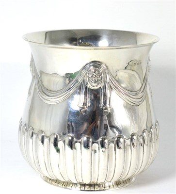 Lot 443 - A Scottish Silver Jardiniere, Marshall & Sons, Edinburgh 1900, circular, the bulbous lower body...