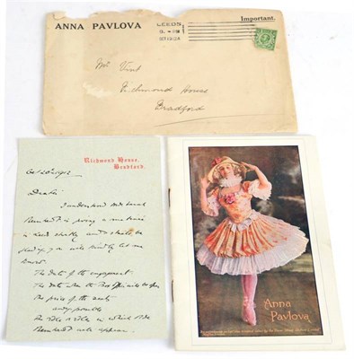Lot 51 - Pavlova, Anna  Grand Theatre Leeds programme, 28th October 1912. Org. paper wrps, illus. with...