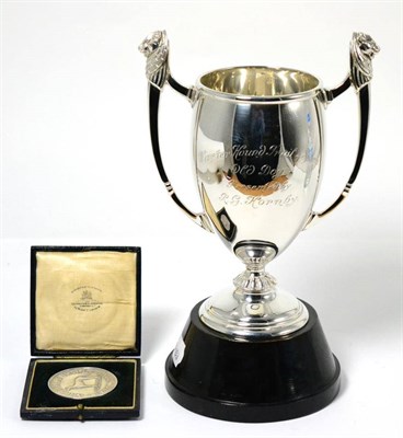 Lot 453 - A Silver Trophy Cup, retailer's mark for Boodle & Dunthorpe, London 1928, engraved Winster...