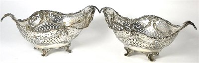 Lot 454 - A Pair of Victorian Pierced Silver Oval Baskets, Elkington & Co Ltd, London 1896, each oval...