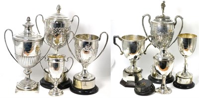 Lot 456 - Fishing Interest: A Collection of Eight Silver and Silver Plated Angling Trophies, various...