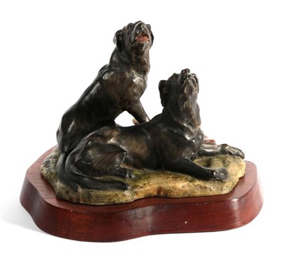 Lot 72 - Border Fine Arts 'Labradors' (Black), unknown model by Victor Hayton, limited edition 56/500,...