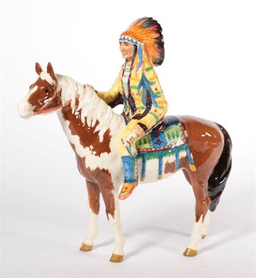 Lot 154 - Beswick Mounted Indian, model No. 1391, skewbald gloss