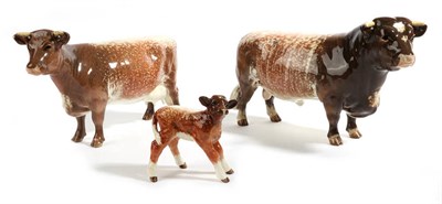 Lot 122 - Beswick Cattle Comprising: Dairy Shorthorn Bull Ch. ''Gwersylt Lord Oxford 74th'', model No....