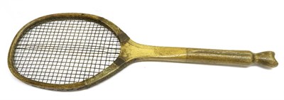 Lot 3001 - A Circa 1920s Fishtail Tennis Racket 'The Eastbourne', weight 12 1/2oz, with gut strings