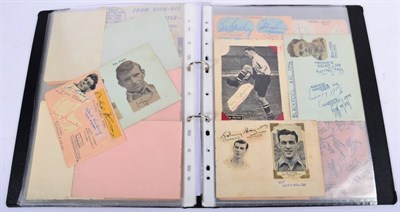 Lot 3007 - Football And Cricket Autographs including Stanley Matthews, Stan Mortensen, Manchester City 1955 FA
