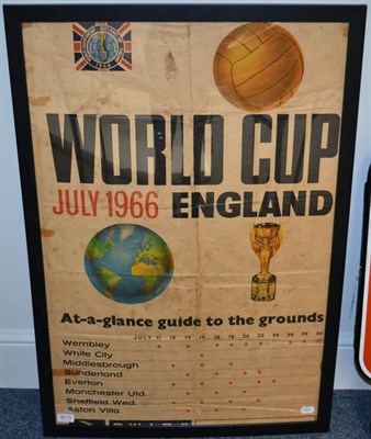 Lot 3015 - World Cup 1966 British Railway Poster with 'At A Glance Guide To The Grounds' (F, folded)