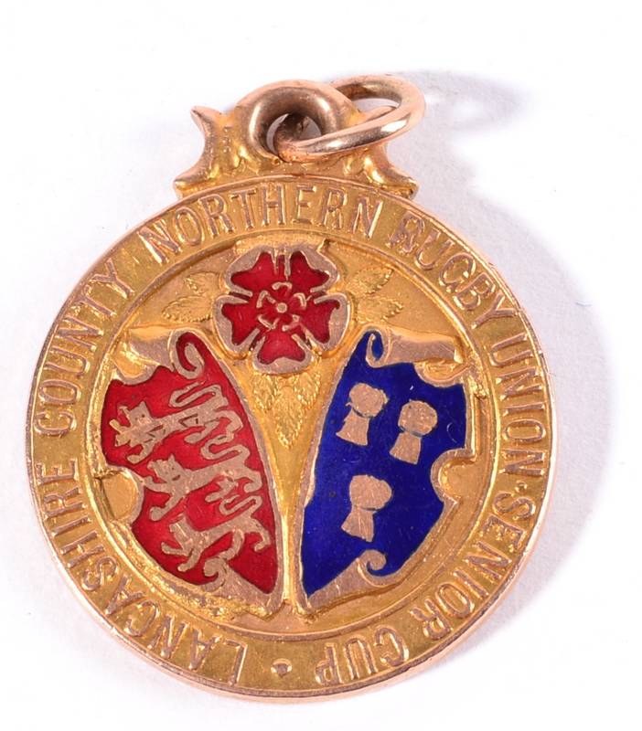 Lot 3019 - Lancashire County Northern Rugby Union Senior Cup Winners Medal 1913-14 Oldham engrave W Hall...