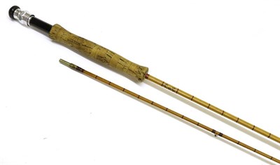 Lot 3035 - A Hardy 2pce 8ft 'Split Cane 'Perfection' Fly Rod, serial number E87392, with agate lined butt ring