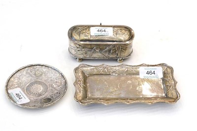 Lot 464 - A Chinese Export Silver Casket and Tray, Tuck Chang, Shanghai, circa 1900, both chased with...