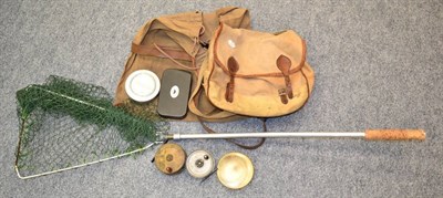 Lot 3067 - Mixed Tackle, including a brass platewind reel, a Youngs 'Pridex' fly reel, fly and cast boxes,...