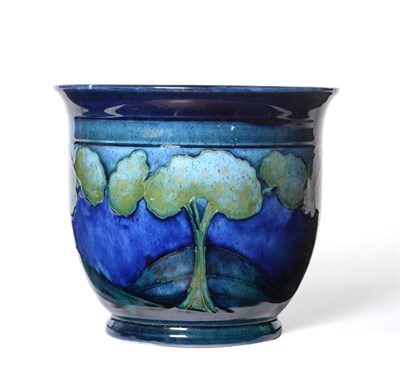 Lot 467 - A William Moorcroft Moonlit Blue Landscape Pattern Planter, circa 1925, impressed factory marks and