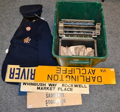 Lot 3105 - Bus Related Items a small quantity of bus related items including four signs, six bus stop...